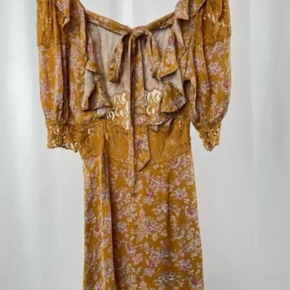 Free People Lucie Mini Dress in Marigold Size 4 - Picture 2 of 10